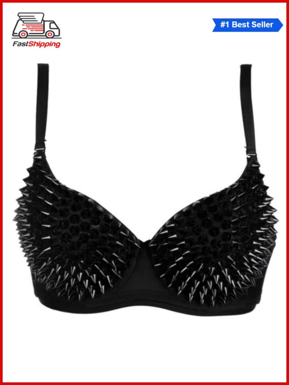 ✨Kimring Women's Steampunk Spike Studs Rivet Party Club Rave Sport Bra Top